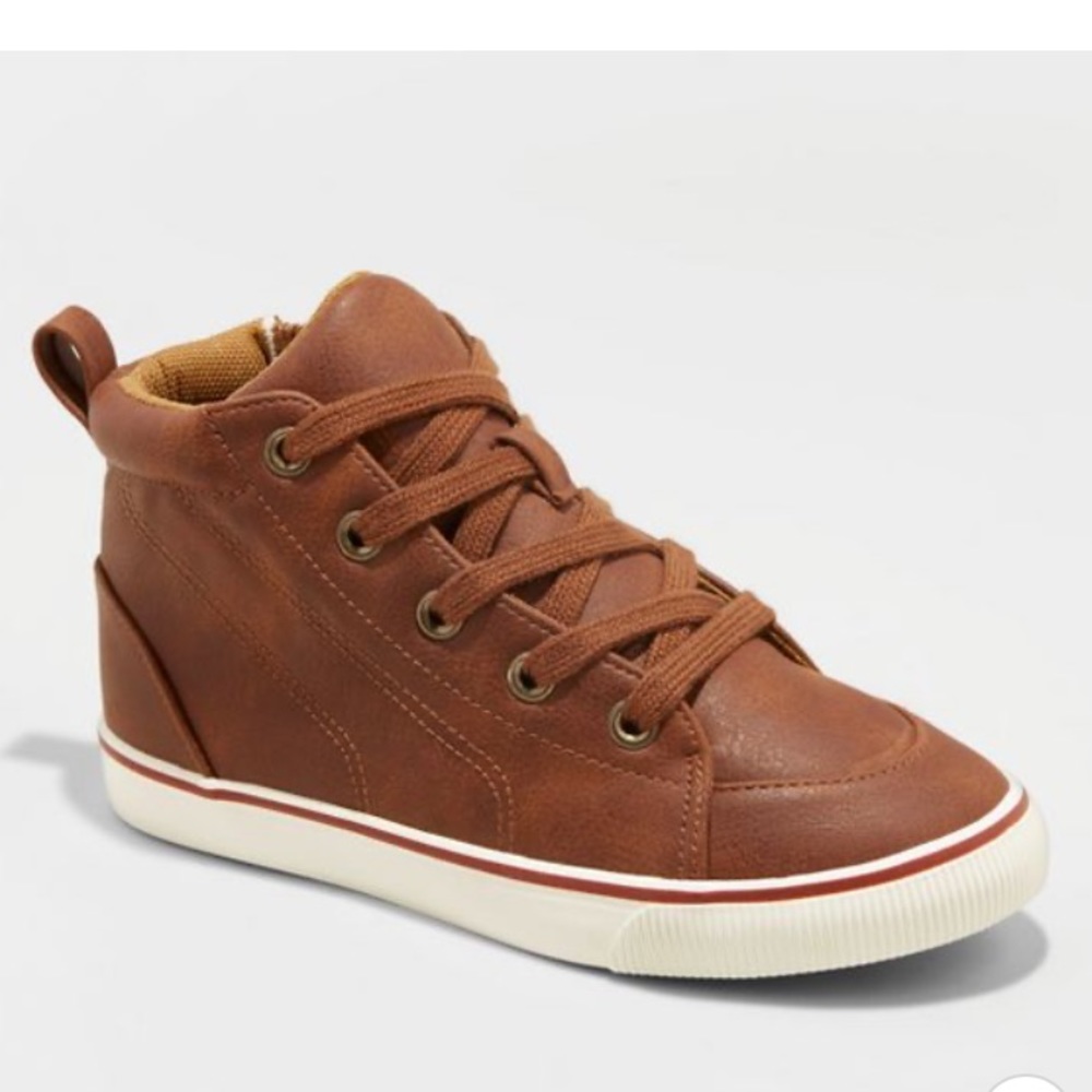 Cat & Jack Florian Mid Top Sneakers Brown Size 3